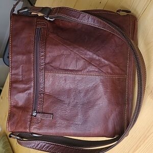 Jack Georges Unisex Voyager Leather Crossbody Bag Zip Closure #7312